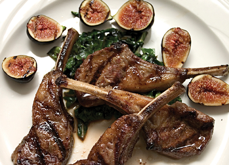 Lamb Chops With Fresh Herbs & Roasted Figs
