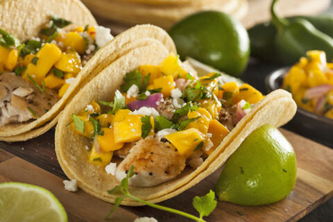 Baja Fish Taco Recipe with Mango Salsa and Queso Fresco ...