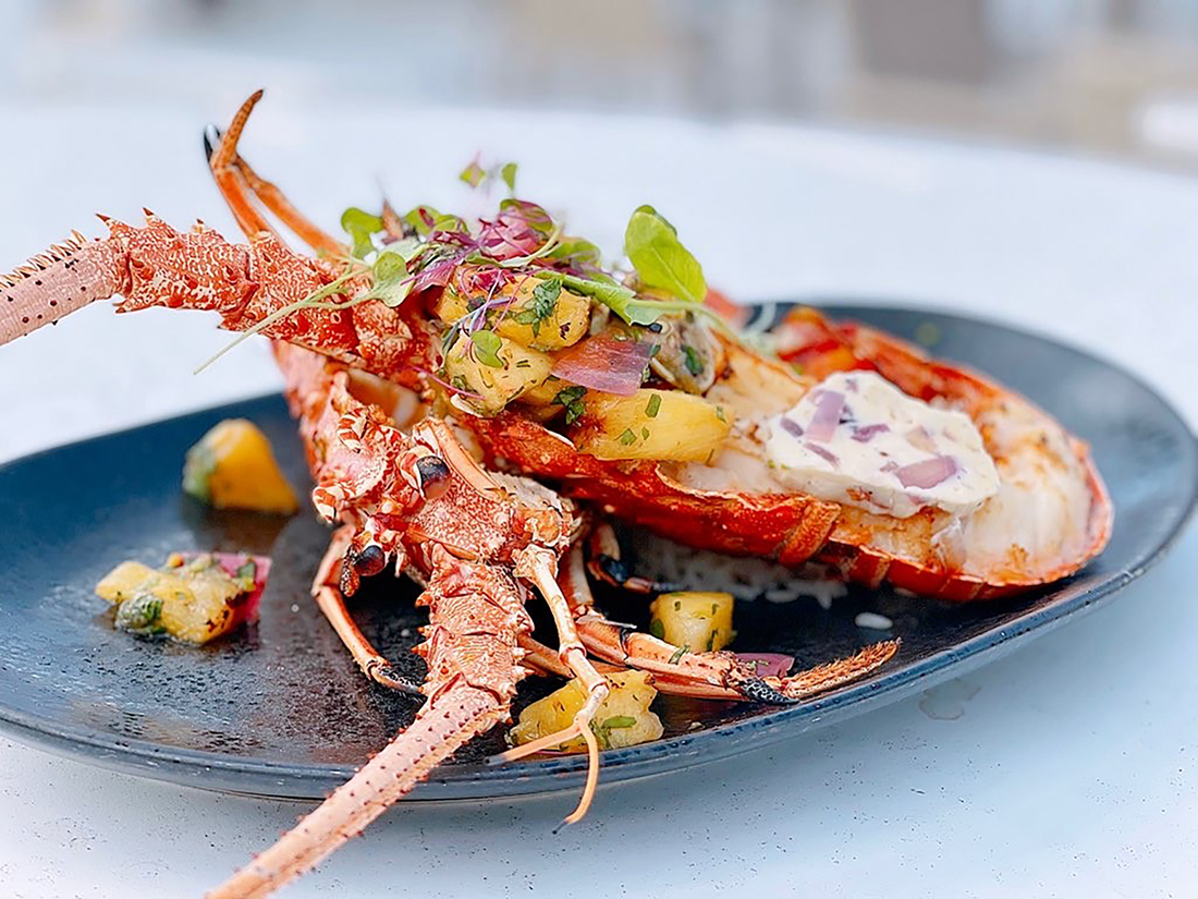 Grilled Florida Lobster with Pineapple Habanero Salsa from Key Largo’s Sol By The Sea