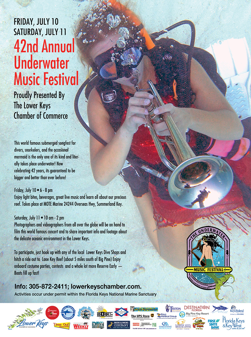 Destination Keys Summer 26 LKCC Underwater music fest LKCC Underwater musicfest Ad Destination Keys Summer 26